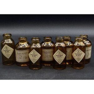 Harry Potter Half Blood Potion Bottles P Labels Lot 8 Fictional Props Spells